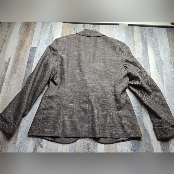 Lafayette 148 Wool Hemp Blend Blazer Size 14 Brown - Picture 9 of 15